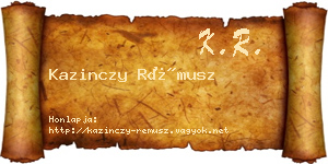 Kazinczy Rémusz névjegykártya